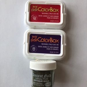 Ink pads and glitter
